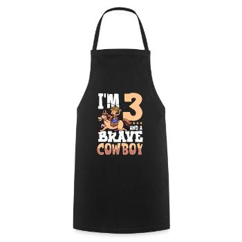 Ich bin 3 - Jungen Cowboy - Kochschürze - Schwarz - Vorne - AI Model Male 185 dark (185cm)