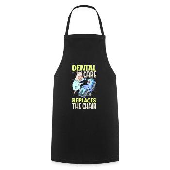Les soins dentaires sont importants - Lama Dentist - Tablier de cuisine - noir - Devant - AI Model Male 185 dark (185cm)