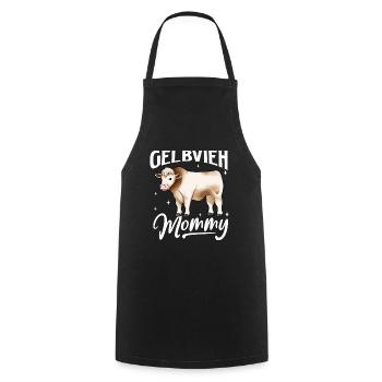 Gelbvieh Mommy - Bœuf Gelbvieh - Tablier de cuisine - noir - Devant - AI Model Male 185 dark (185cm)