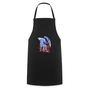 Slavic god Simargl - Cooking Apron - black - Front - AI Model Male 185 dark (185cm)