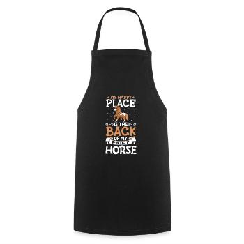 My favorite place - Paint Horse - Cooking Apron - black - Front - AI Model Male 185 dark (185cm)