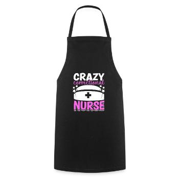 Crazy caregiver in prison - Cooking Apron - black - Front - AI Model Male 185 dark (185cm)