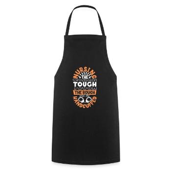 Caring for inmates - Caregiver in the prison system - Cooking Apron - black - Front - AI Model Male 185 dark (185cm)