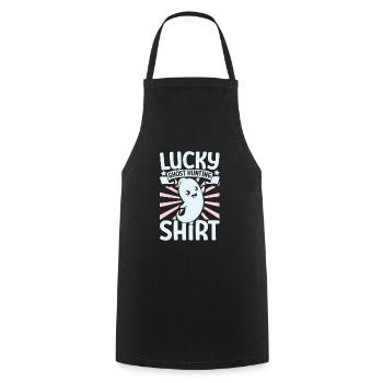 Ghostbusters - Lucky Ghost Hunting - Cooking Apron - black - Front - AI Model Male 185 dark (185cm)