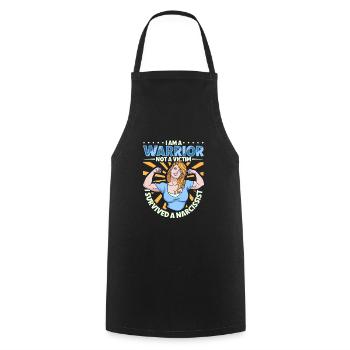 Fighter and not a victim - narcissism survivor - Cooking Apron - black - Front - AI Model Male 185 dark (185cm)