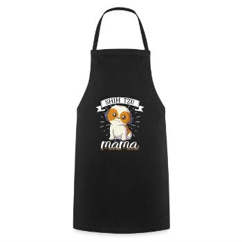 Shih Tzu Mama - Shih Tzu - Kochschürze - Schwarz - Vorne - AI Model Male 185 dark (185cm)