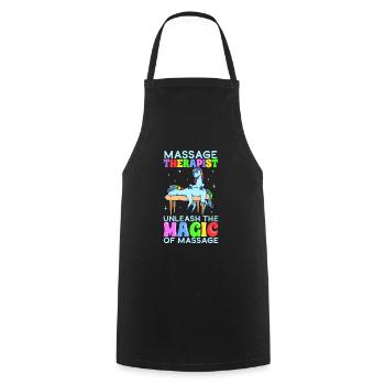 Libérez la magie - Massage - Tablier de cuisine - noir - Devant - AI Model Male 185 dark (185cm)