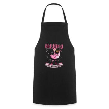 Fiddling Flamingo - Flamingo on the violin - Cooking Apron - black - Front - AI Model Male 185 dark (185cm)