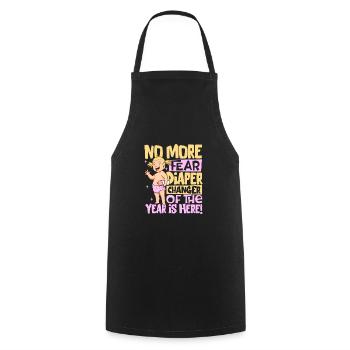 Don't Worry - Diaper Changes - Cooking Apron - black - Front - AI Model Male 185 dark (185cm)