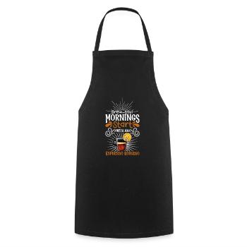 Good morning with Espresso Romano - Cooking Apron - black - Front - AI Model Male 185 dark (185cm)