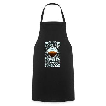 Smile with espresso - Cooking Apron - black - Front - AI Model Male 185 dark (185cm)