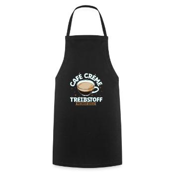 Mein Treibstoff ist Café Crème - Kochschürze - Schwarz - Vorne - AI Model Male 185 dark (185cm)