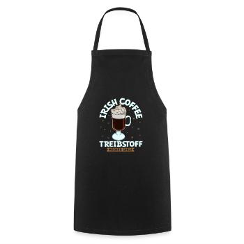Mein Treibstoff ist Irish Coffee - Kochschürze - Schwarz - Vorne - AI Model Male 185 dark (185cm)