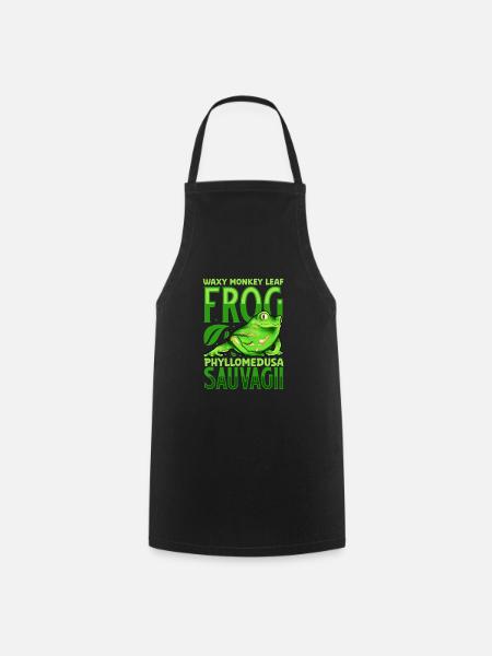 Grüner Makifrosch - Kochschürze - Schwarz