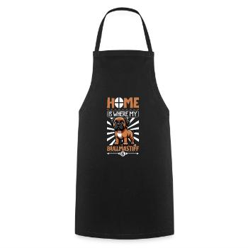 Home - Bullmastiff - Cooking Apron - black - Front - AI Model Male 185 dark (185cm)
