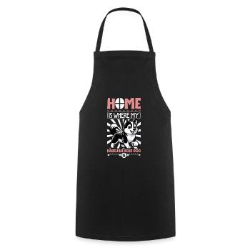 Home - Karelian Bear Dog - Cooking Apron - black - Front - AI Model Male 185 dark (185cm)