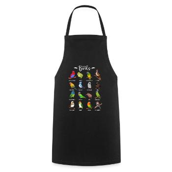 Viele bunte Vögel - Kochschürze - Schwarz - Vorne - AI Model Male 185 dark (185cm)