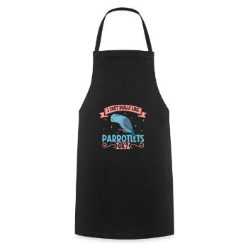 I love my sparrow parrot - Cooking Apron - black - Front - AI Model Male 185 dark (185cm)