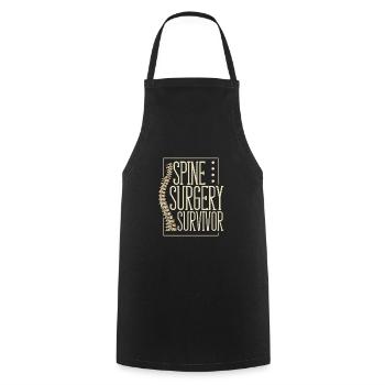 Spine Surgery Survivor - Back Surgery - Cooking Apron - black - Front - AI Model Male 185 dark (185cm)
