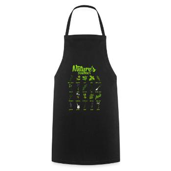 Healing powers of nature - herbs - Cooking Apron - black - Front - AI Model Male 185 dark (185cm)