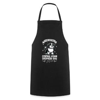 Central Asian Ovcharka Mama - Cooking Apron - black - Front - AI Model Male 185 dark (185cm)