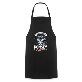 Pomsky Mom - Cooking Apron - black - Front - AI Model Male 185 dark (185cm)