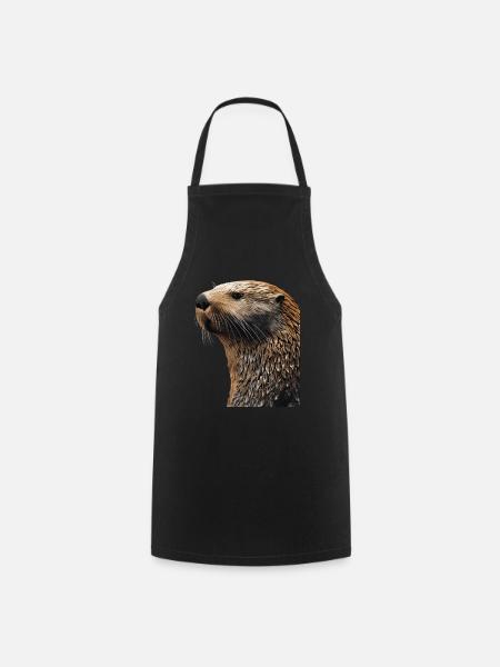 Seeotter - Kochschürze - Schwarz