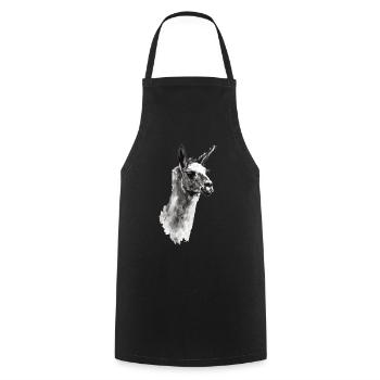 Lama - Kochschürze - Schwarz - Vorne - AI Model Male 185 dark (185cm)