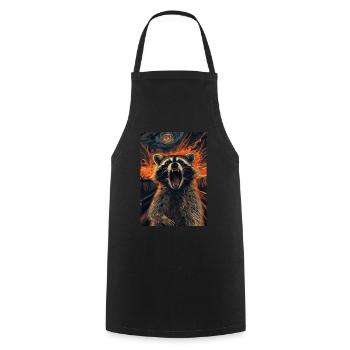 Raton laveur - Tablier de cuisine - noir - Devant - AI Model Male 185 dark (185cm)