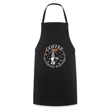 Coffee and Braque d'Auvergne - Cooking Apron - black - Front - AI Model Male 185 dark (185cm)