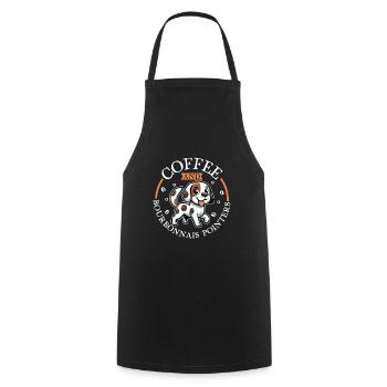 Kaffee und Braque du Bourbonnais - Kochschürze - Schwarz - Vorne - AI Model Male 185 dark (185cm)