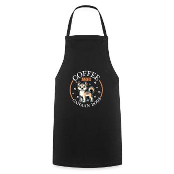 Café et chien de Canaan - Tablier de cuisine - noir - Devant - AI Model Male 185 dark (185cm)