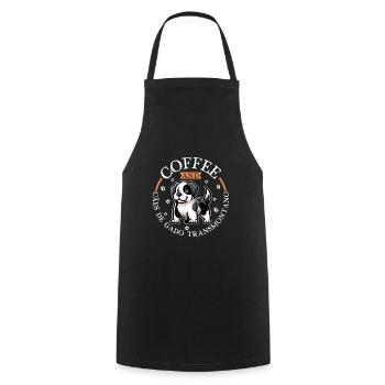 Kaffee und Transmontano - Kochschürze - Schwarz - Vorne - AI Model Male 185 dark (185cm)