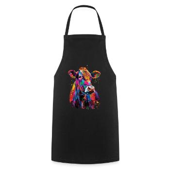 Cow - Cooking Apron - black - Front - AI Model Male 185 dark (185cm)