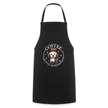 Kaffee und Lagotto Romagnolo - Kochschürze - Schwarz - Vorne - AI Model Male 185 dark (185cm)