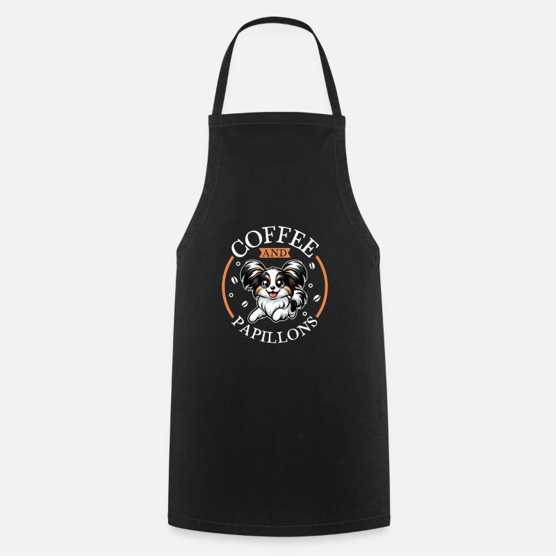 Kaffee und Papillon - Kochschürze - Schwarz