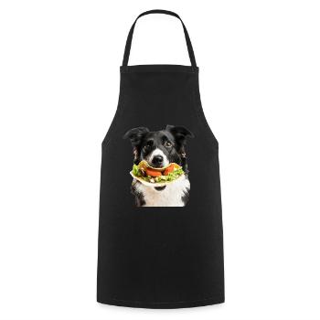 Border Collie - Cooking Apron - black - Front - AI Model Male 185 dark (185cm)