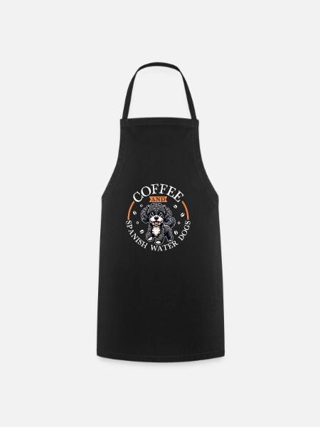 Kaffee und Spanischer Wasserhund - Kochschürze - Schwarz