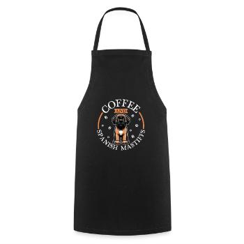 Coffee and Mastín Español - Cooking Apron - black - Front - AI Model Male 185 dark (185cm)