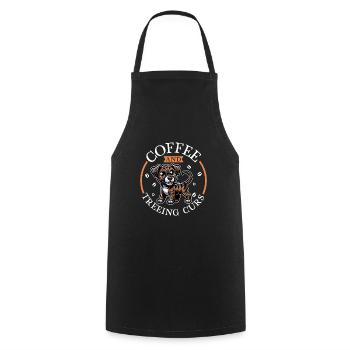 Kaffee und Treeing Cur - Kochschürze - Schwarz - Vorne - AI Model Male 185 dark (185cm)