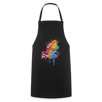 Piano - Tablier de cuisine - noir - Devant - AI Model Male 185 dark (185cm)