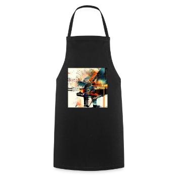 Piano - Tablier de cuisine - noir - Devant - AI Model Male 185 dark (185cm)