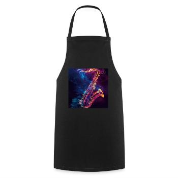 Saxophone - Tablier de cuisine - noir - Devant - AI Model Male 185 dark (185cm)