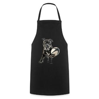 Cane Corso - Kochschürze - Schwarz - Vorne - AI Model Male 185 dark (185cm)