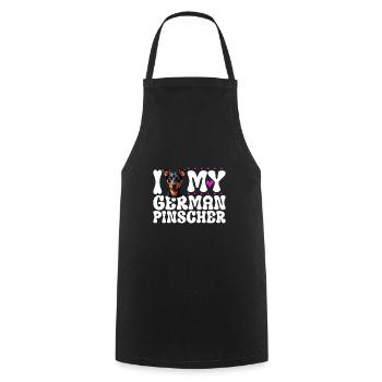 I love my German Pinscher - Cooking Apron - black - Front - AI Model Male 185 dark (185cm)