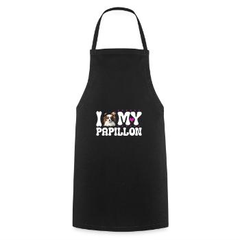 J'adore mon Papillon - Tablier de cuisine - noir - Devant - AI Model Male 185 dark (185cm)