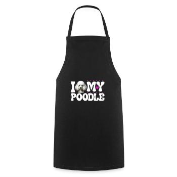 I love my poodle - Cooking Apron - black - Front - AI Model Male 185 dark (185cm)