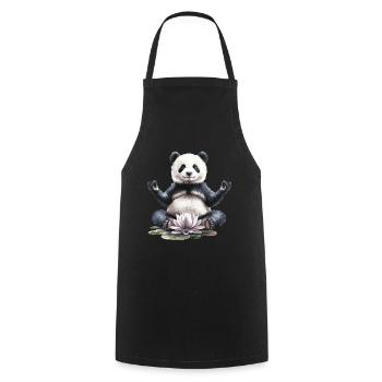 Panda - Kochschürze - Schwarz - Vorne - AI Model Male 185 dark (185cm)