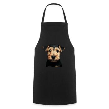 Airedale Terrier - Kochschürze - Schwarz - Vorne - AI Model Male 185 dark (185cm)