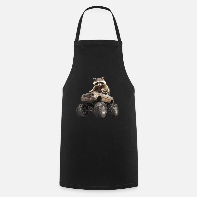 Waschbär - Kochschürze - Schwarz